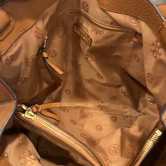 Tory Burch Thea handbag purse bark pebbled leather - Picture 2 of 5